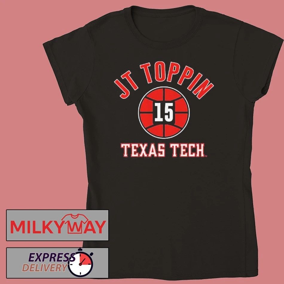 Texas Tech Basketball Jt Toppin Name Number Ball T-shirt