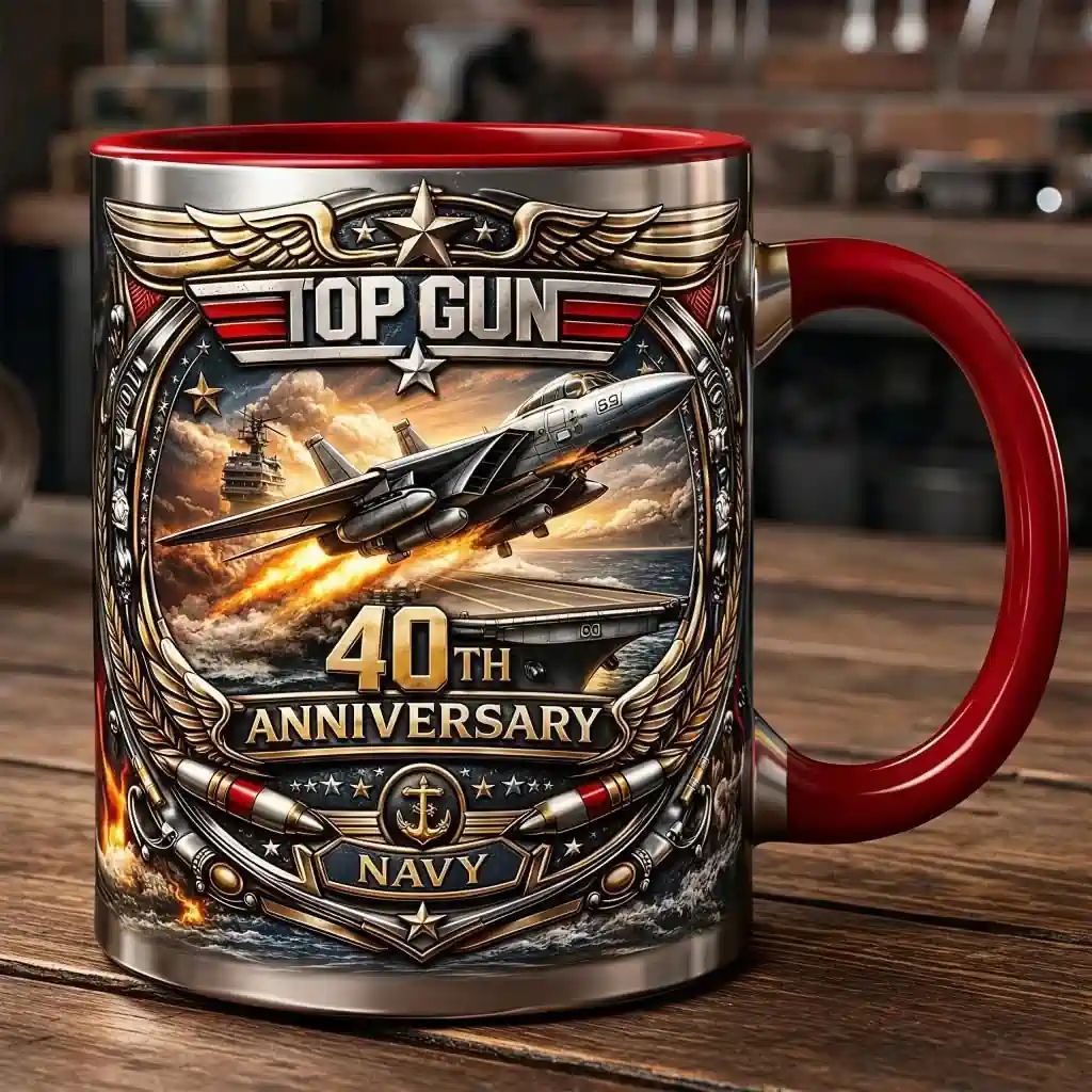 Gun 40th Anniversary Navy Fighter Pilot Commemorative Mug