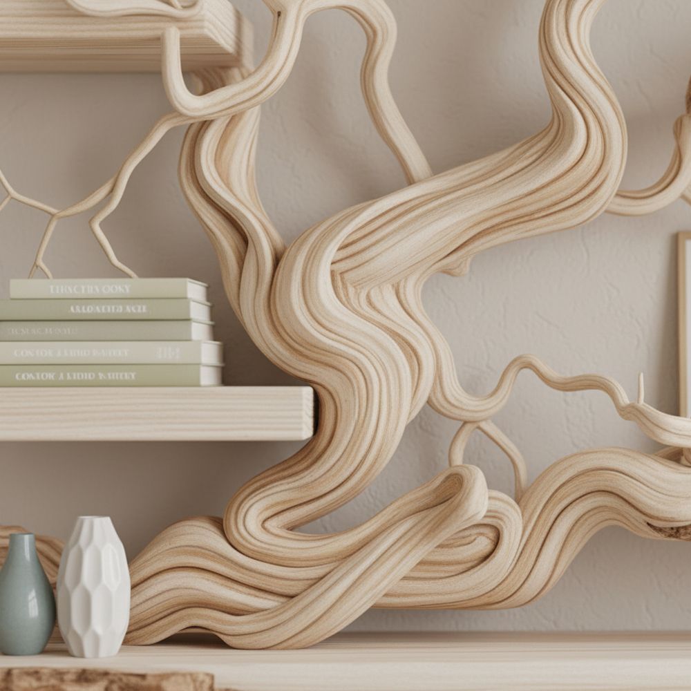 Tree Branch Bookshelf – Handmade Solid Wooden Wall Shelf