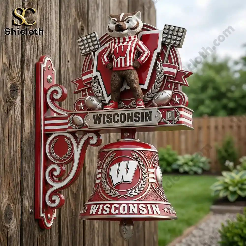 Wisconsin Bucky Badger Premium Wall Bell
