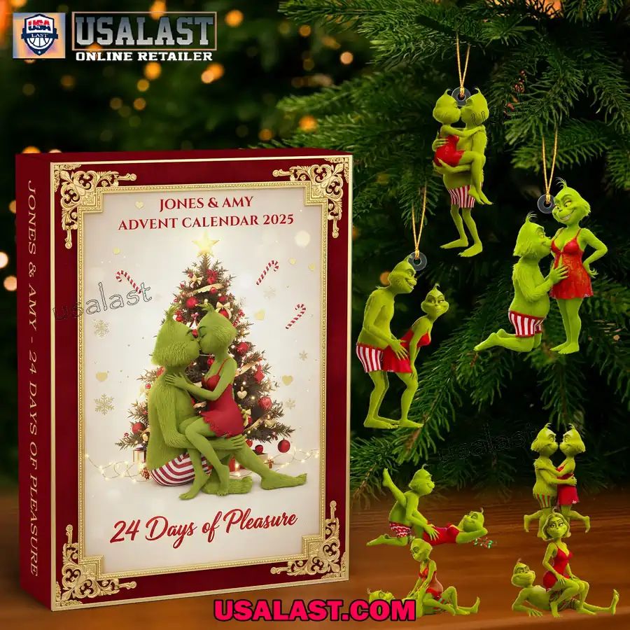 Personalized Naughty Green Couple Christmas Advent Calendar 2025