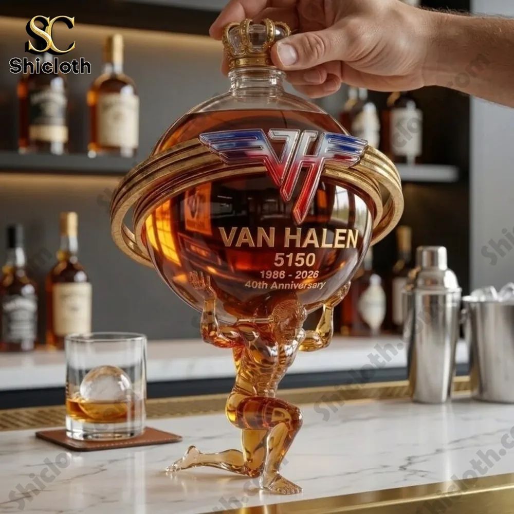 Van Halen Rock Band 5150 Album 40th Anniversary Whiskey Bottle