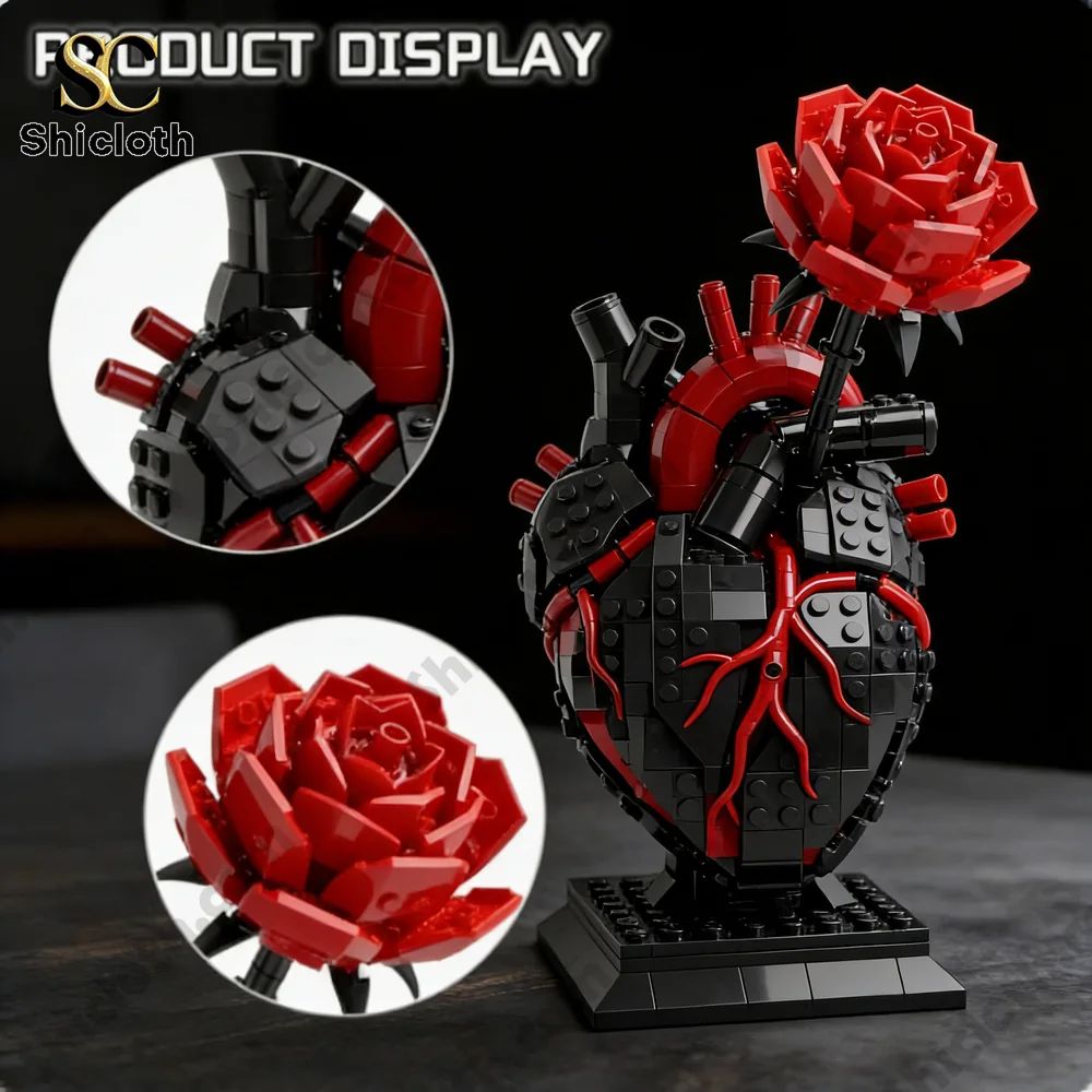 The Heartbeat in Bloom Rose & Heart Sculpture