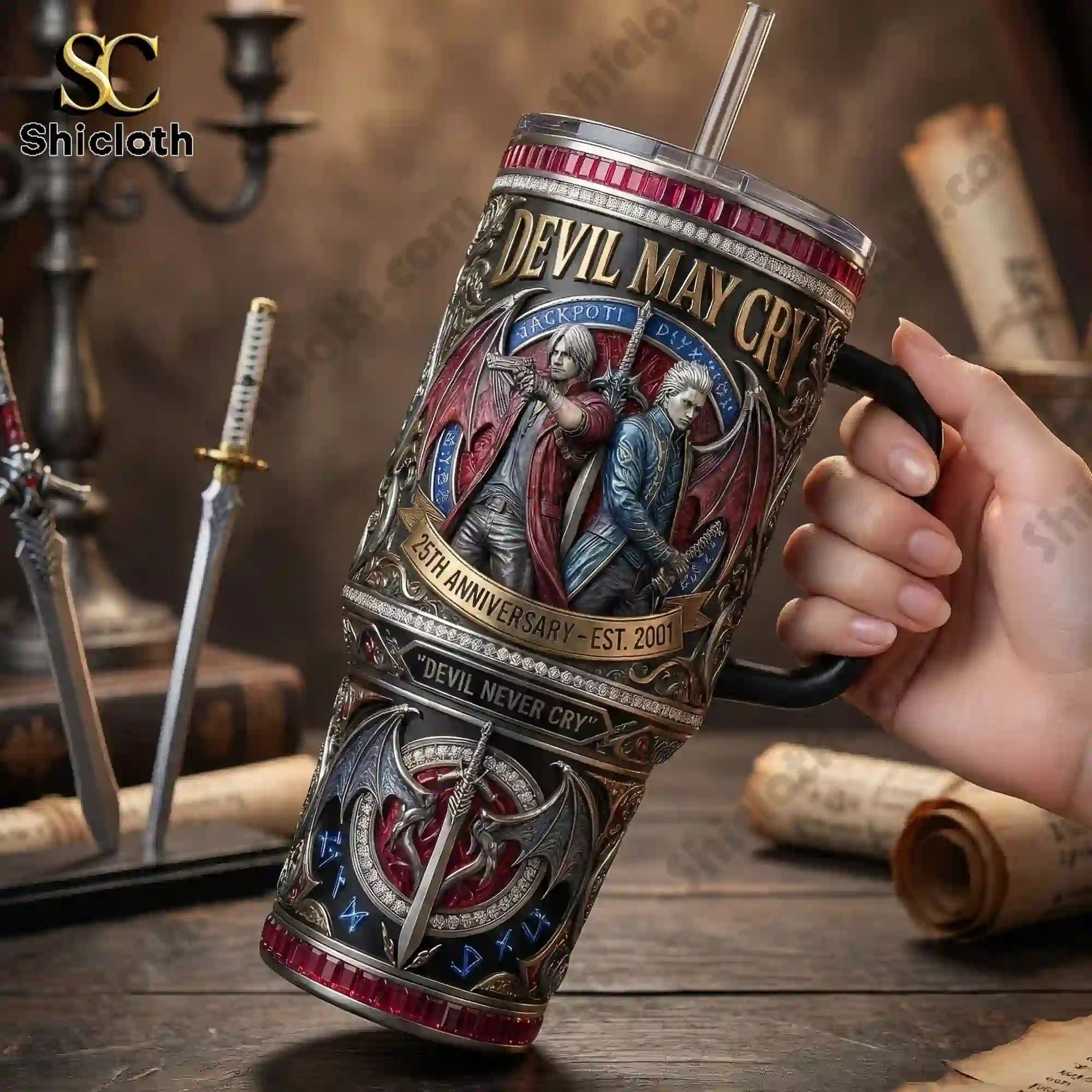Devil May Cry 25th Anniversary 40oz Yeti Tumbler With Handle