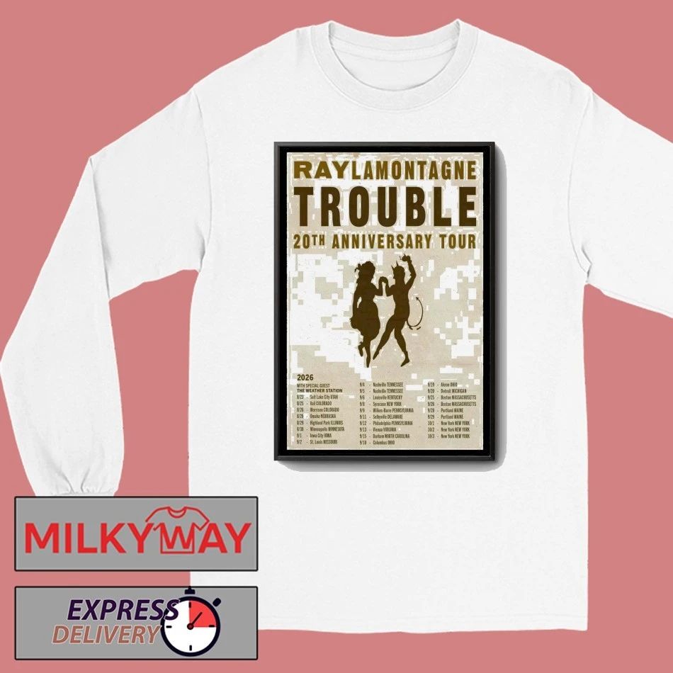 Ray LaMontagne Trouble 20th Anniversary Tour 2026 Poster shirt