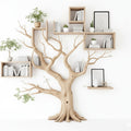 Handcrafted Tree Branch Bookshelf – Rustic Wooden Wall Decor