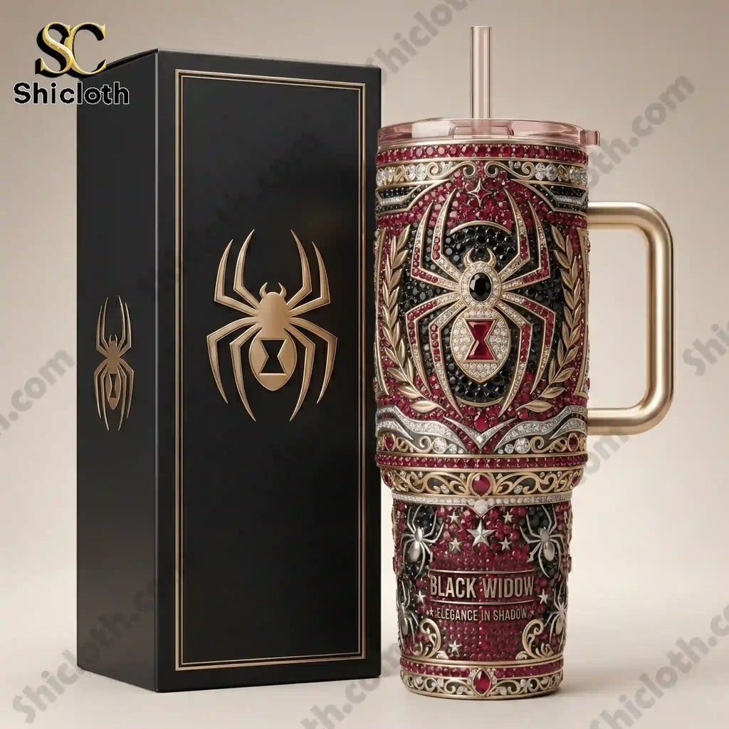 Black Widow Elegance In Shadow r 40oz Tumbler With Handle