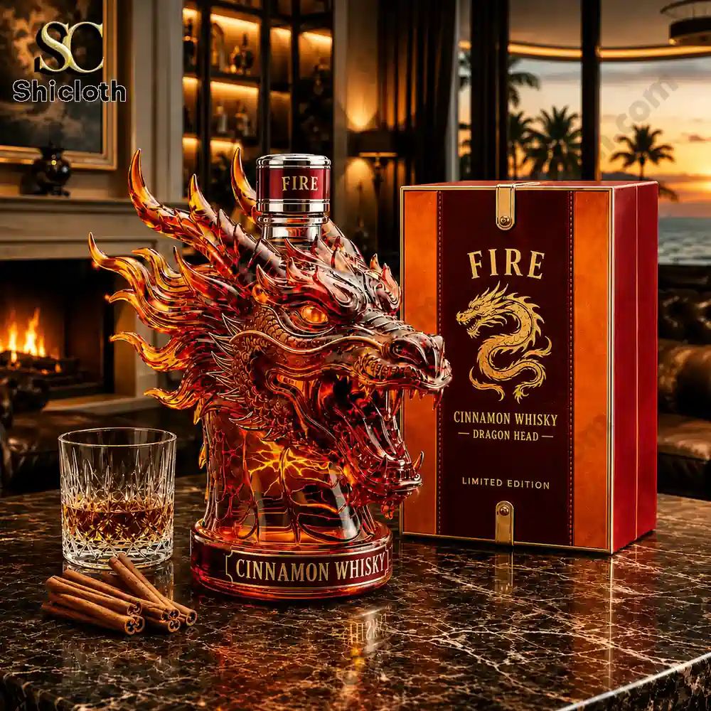 Fire Dragon Fireball Cinnamon Whiskey Bottle