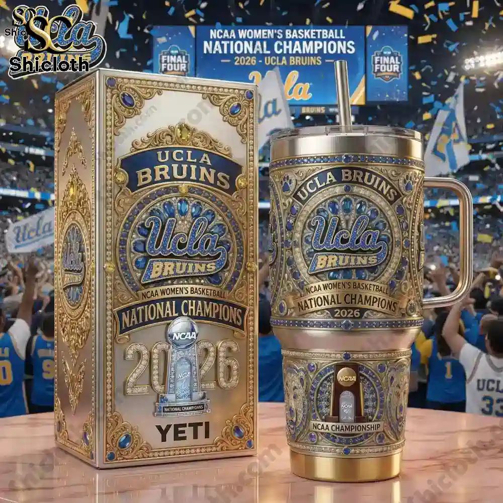 UCLA BRUINS National Champions NCAA 2026 With Handle Yeti Tumbler