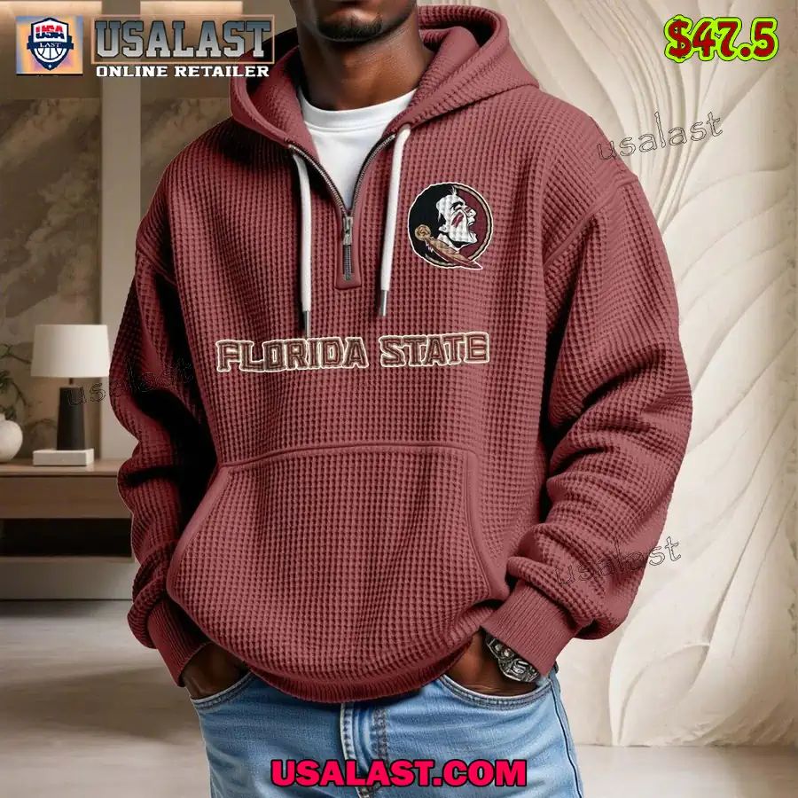 Florida State Seminoles Waffle Half Zip Hoodie