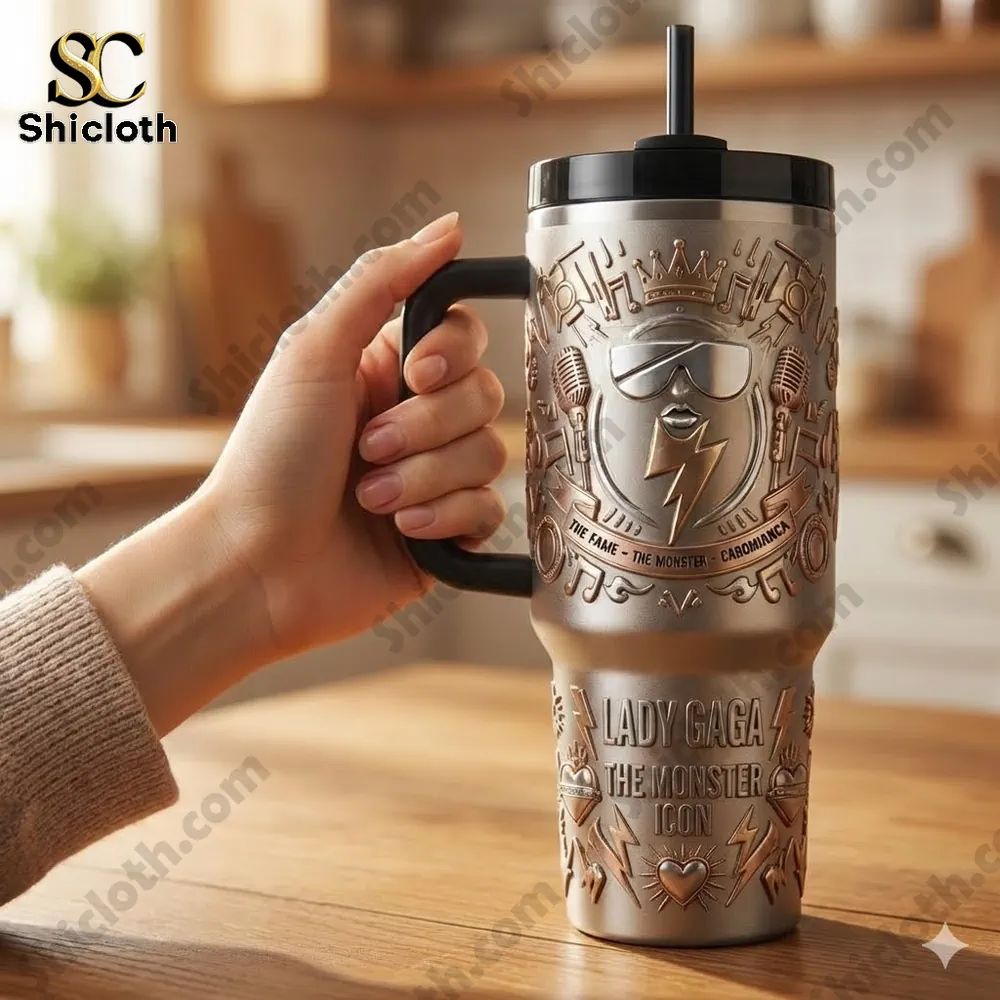 Lady Gaga The Monster Icon 40oz Tumbler With Handle