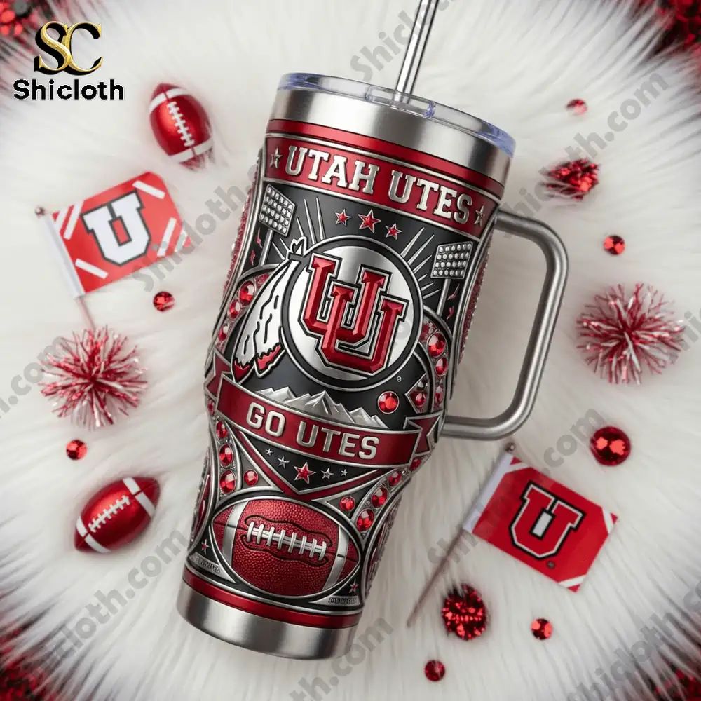 Utah Utes Go Utes 40oz Tumbler With Handle