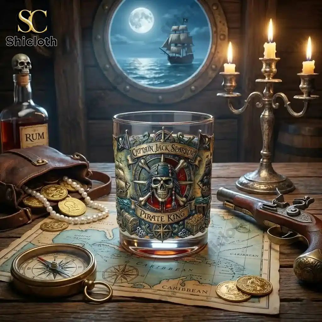 Captain Jack Sparrow Pirate King Whiskey Glass