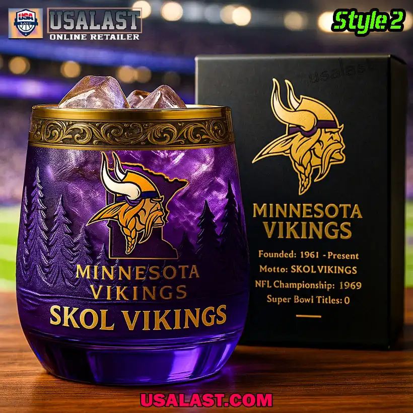 Minnesota Vikings 64th Anniversary Wine Glass