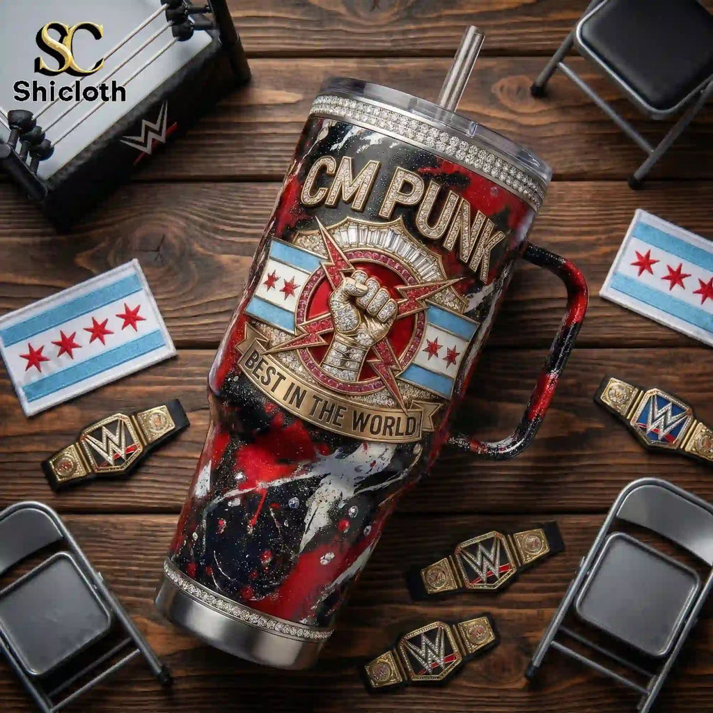 CM Punk Best in the World 40oz Tumbler With Handle
