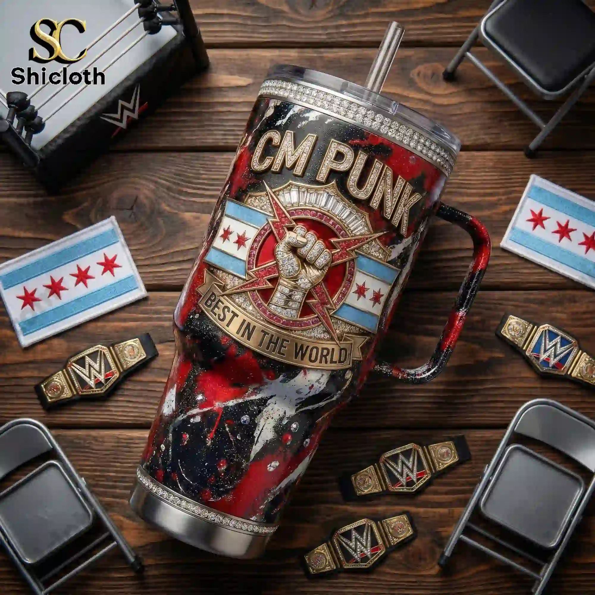 CM Punk Best in the World 40oz Tumbler With Handle