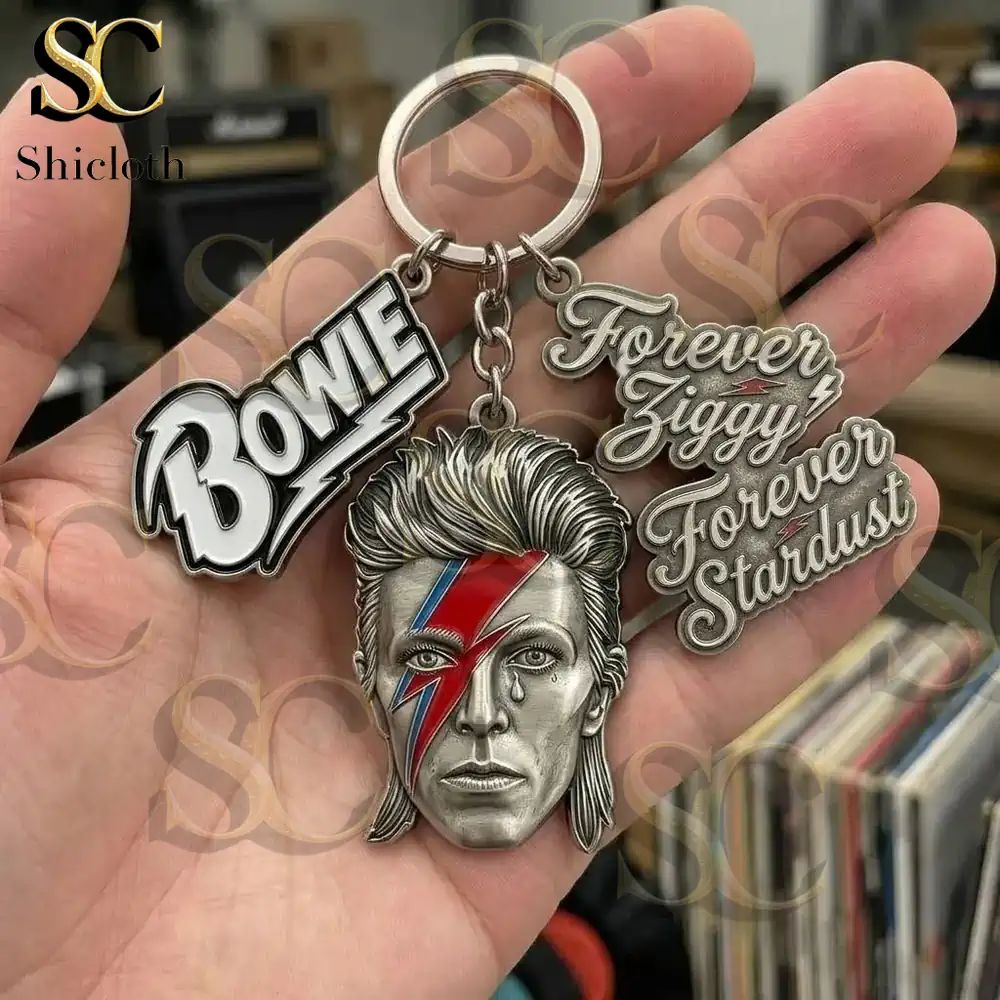 David Bowie Forever Ziggy Forever Stardust Commemorative Keychain