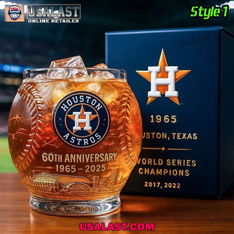 Houston Astros 60th Anniversary Wine Glass