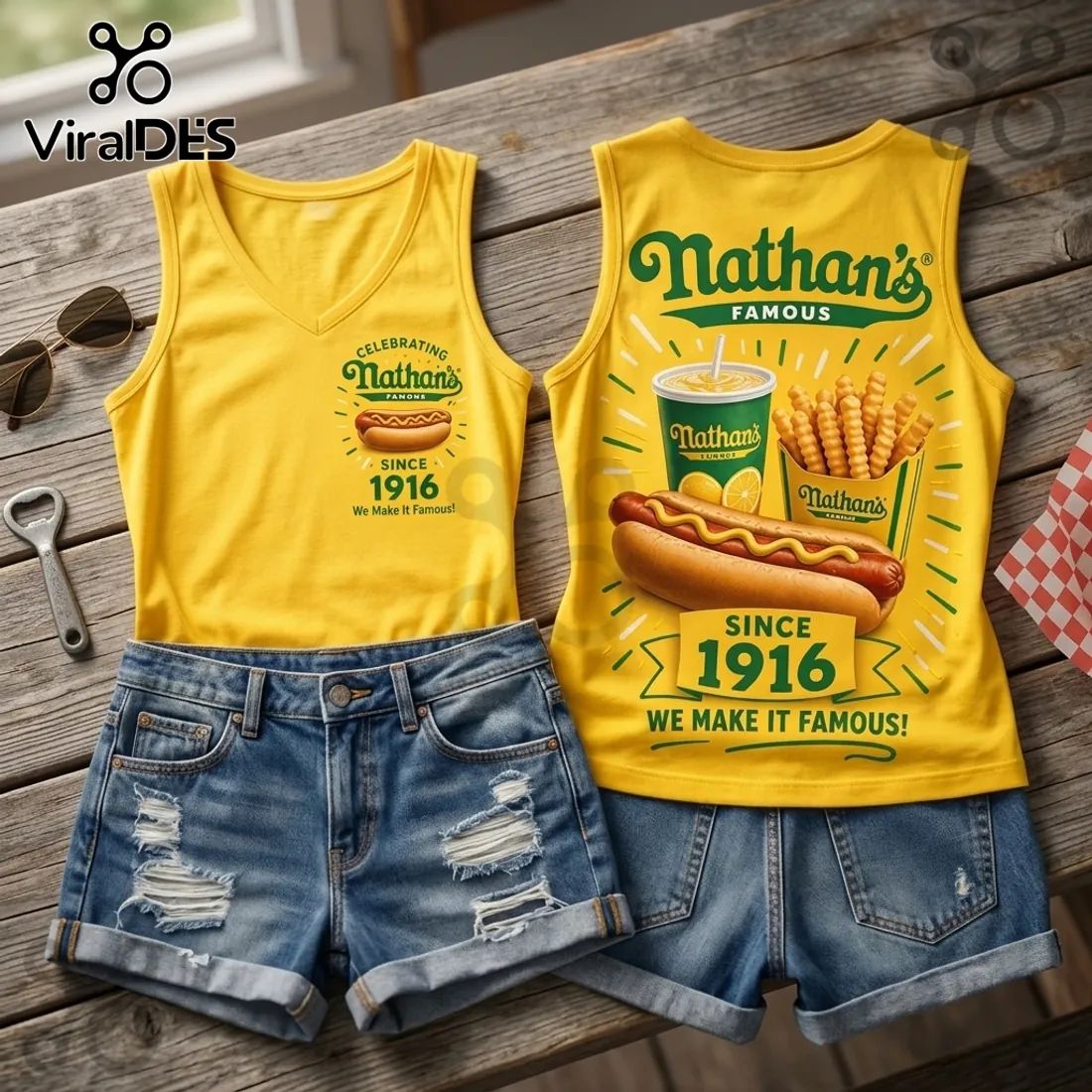 Nathan’s Famous Since 1916 V-Neck Tank Top