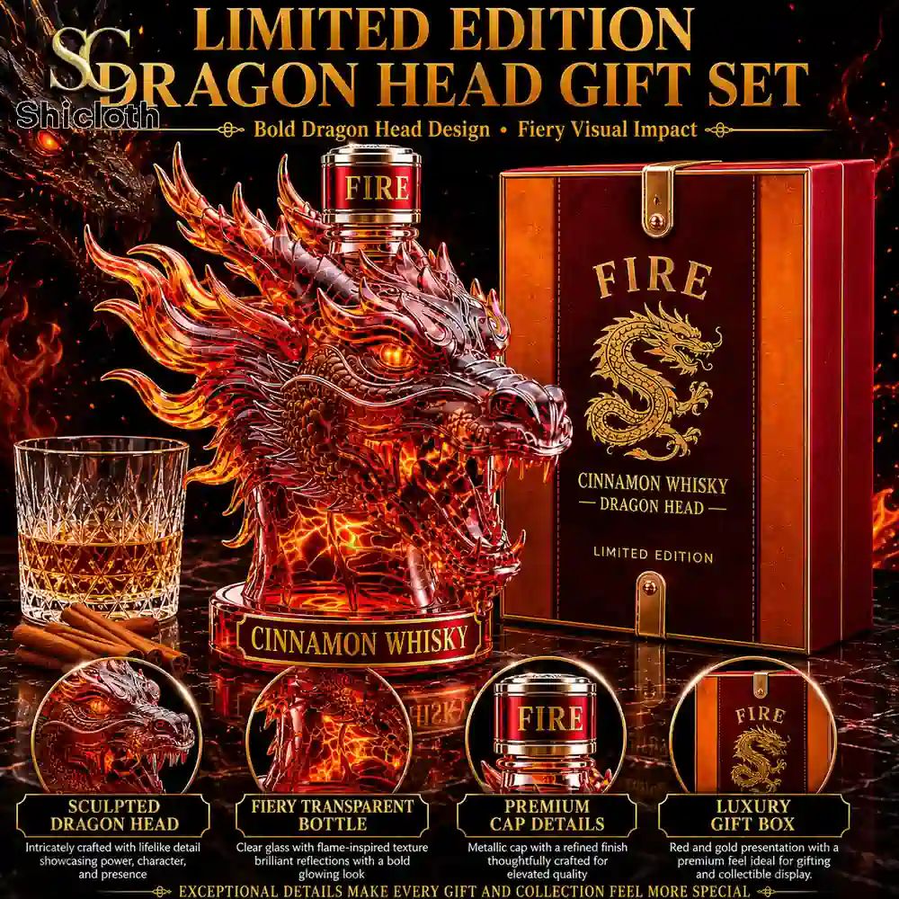 Fire Dragon Fireball Cinnamon Whiskey Bottle