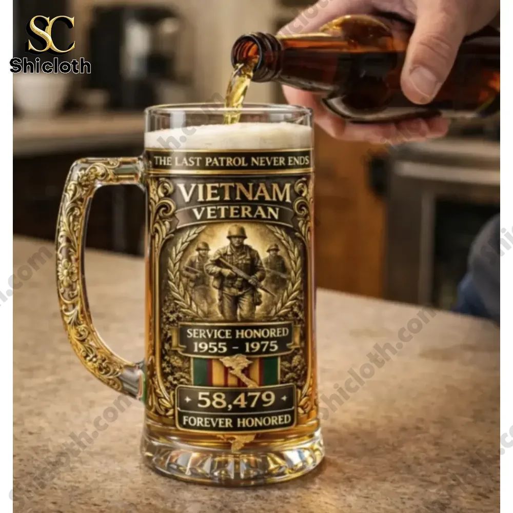 Vietnam Veteran 1955-1975 Commemorative Beer Glass