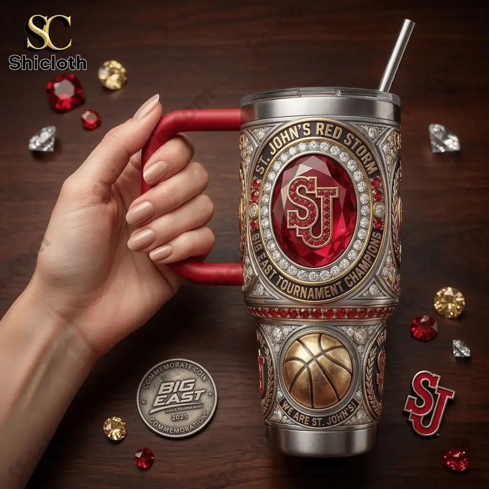 St. John’s Red Big East Tournament Champions 2026 40oz Tumbler With Handle