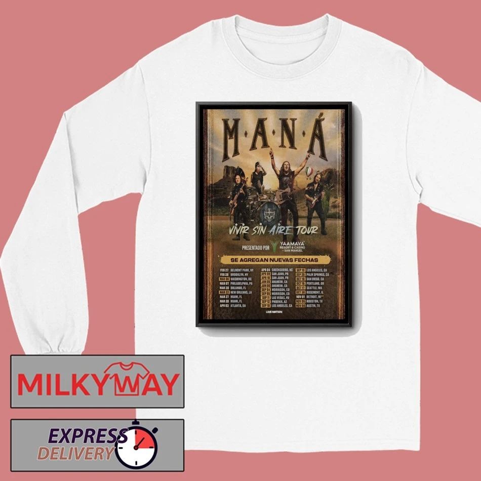 Maná Poster Vivir Sin Aire Tour 26 shirt