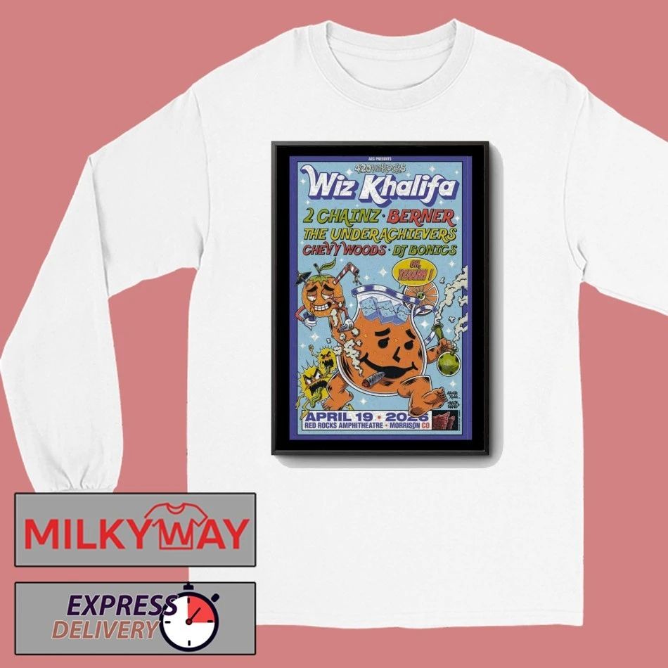 Wiz Khalifa April 19, 2026 Red Rocks Park and Amphitheatre, Monrrison, CO Poster shirt