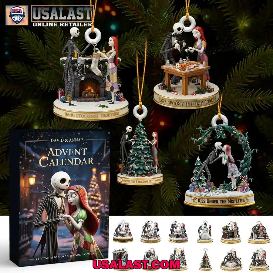 Personalized Jack And Sally Couple Advent Calendar Christmas Gift Box