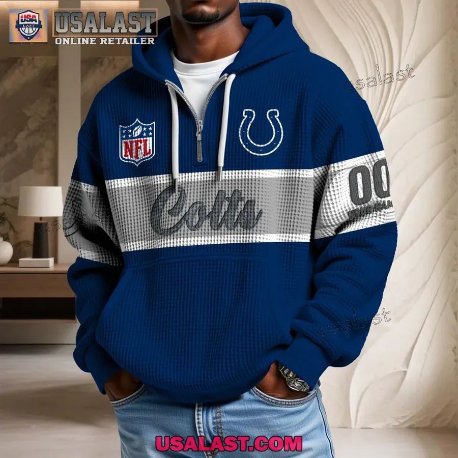 Indianapolis Colts Waffle Half Zip Hoodie