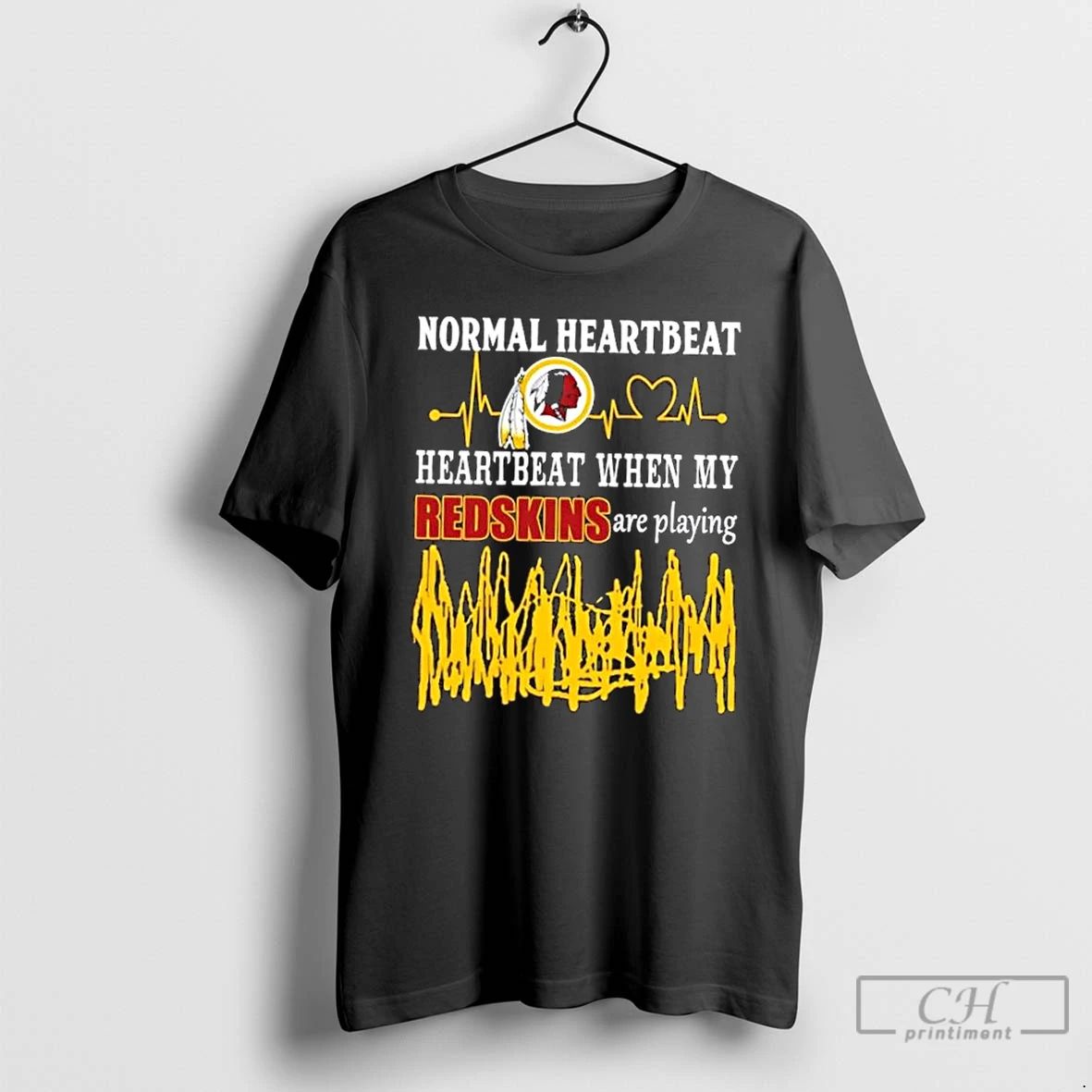 Premium Normal Heartbeat Heartbeat When My Washington Redskins Are Playing T Shirts