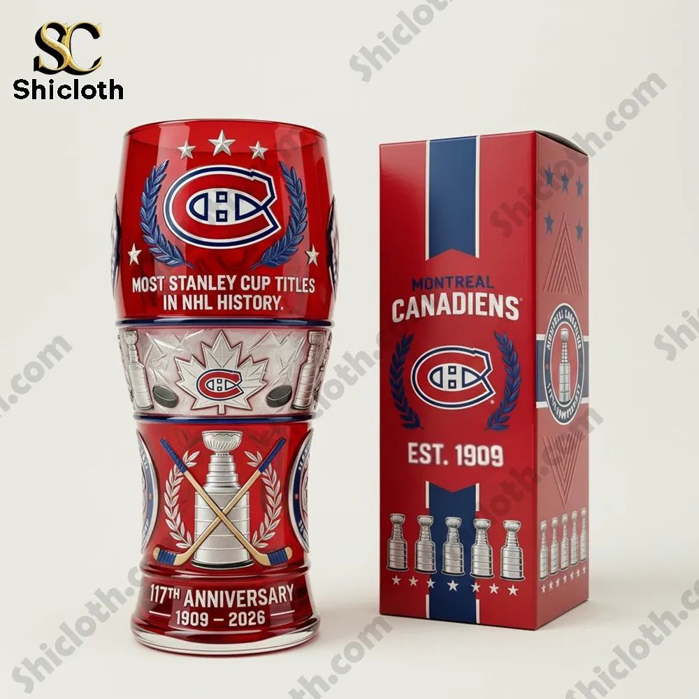 Montreal Canadiens 117Th Anniversary Commemorative Beer Glass