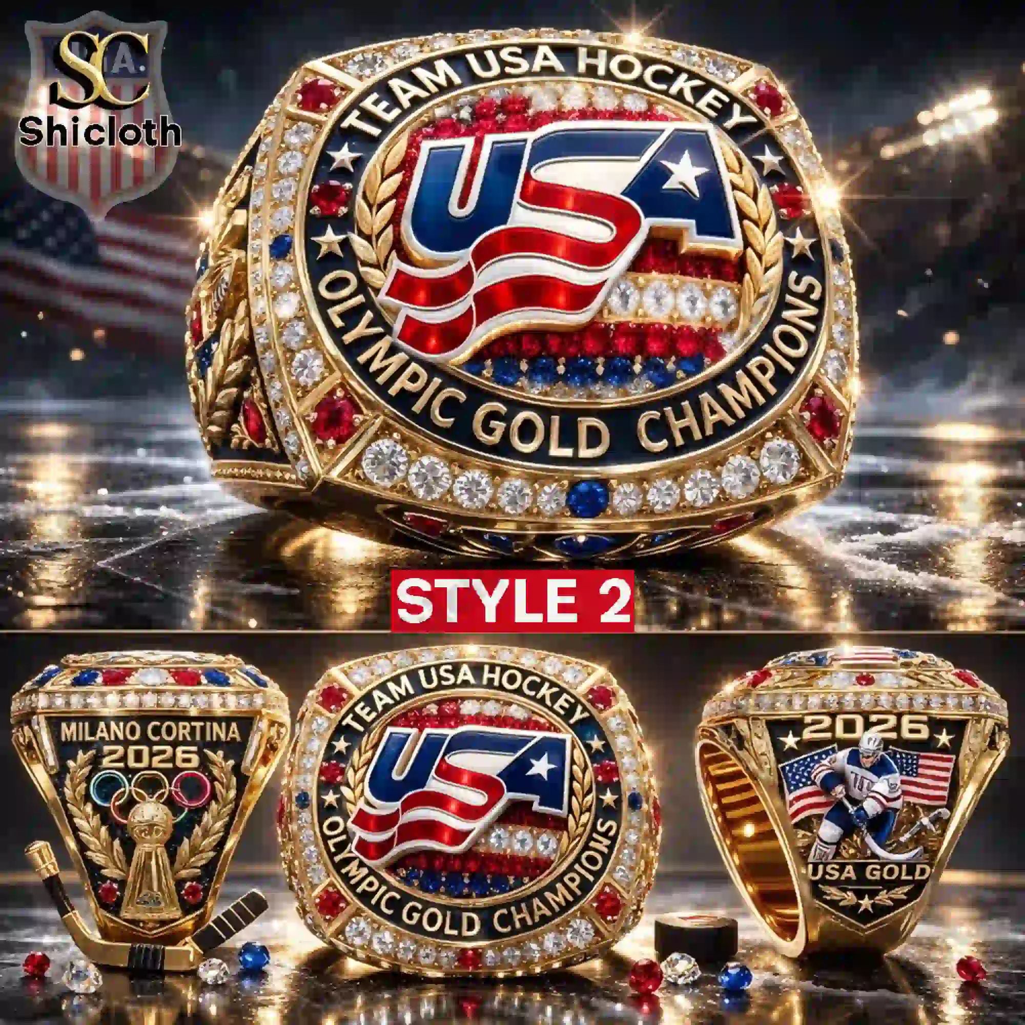 Team USA Hockey Olympic Gold Champions 2026 Milano Cortina Championship Ring
