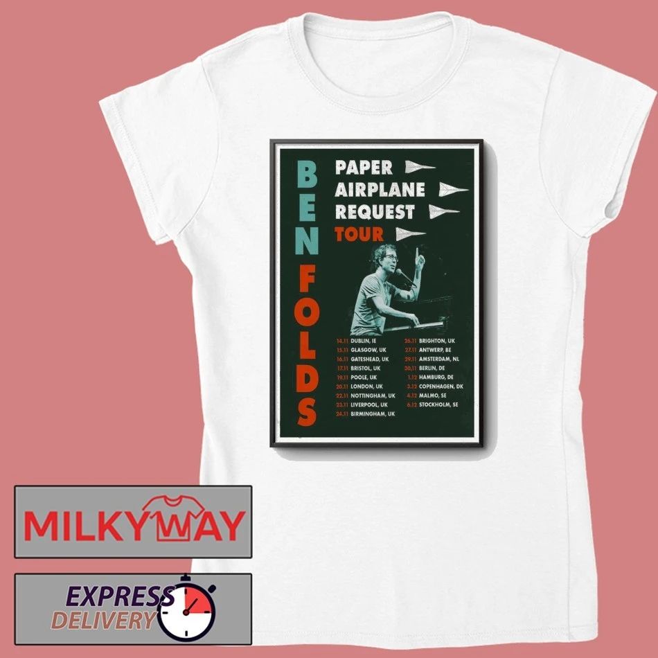 Ben Folds Poster 2025 Paper Airplane Request Tour shirt