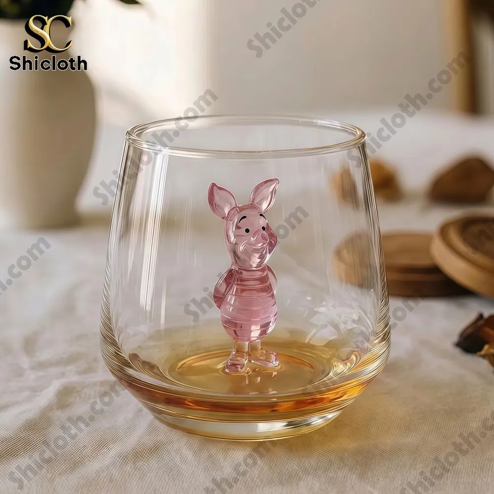 Handmade The Pooh Glass Cup