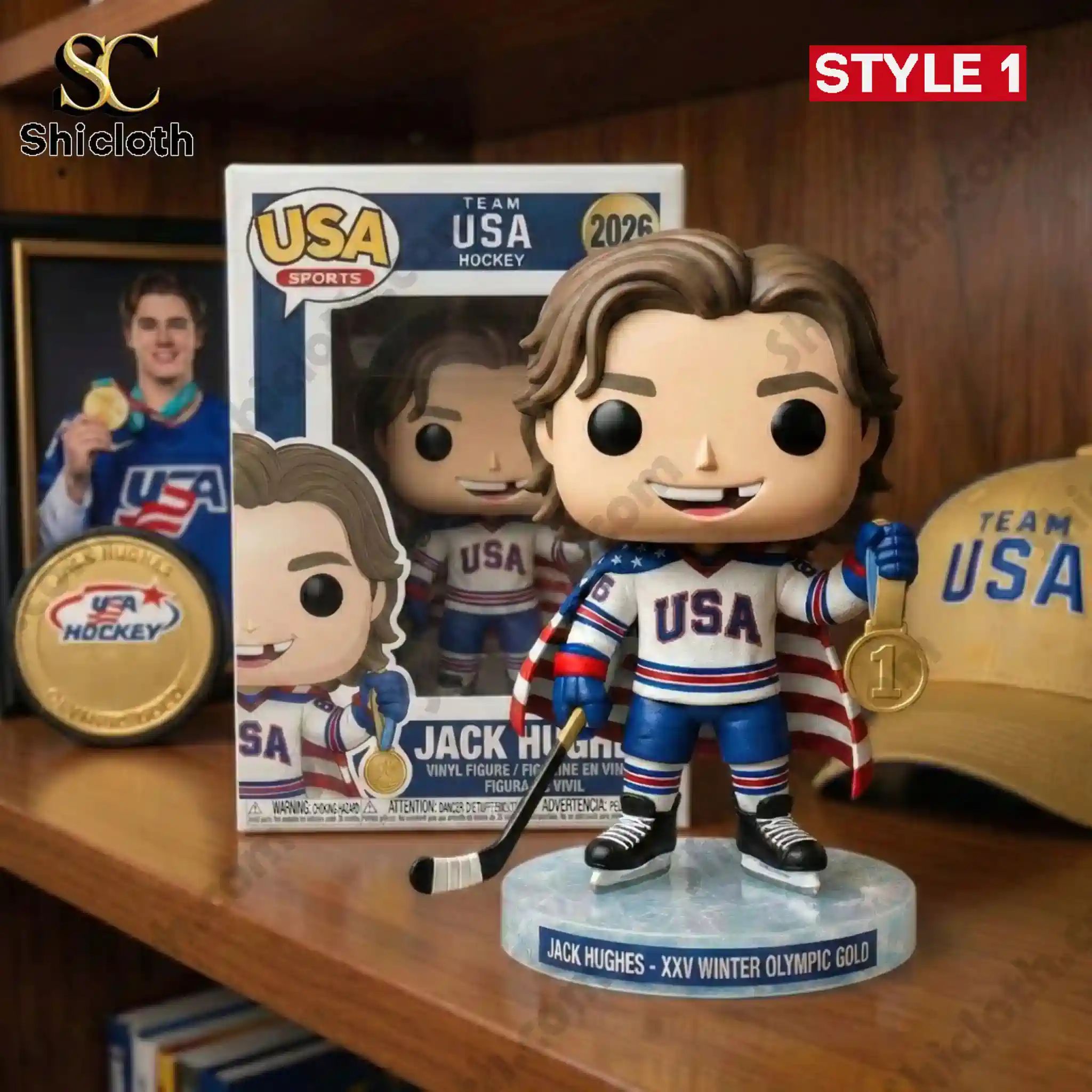 Jack Hughes XXV Winter Olympic Gold Pop! Figure Dolls