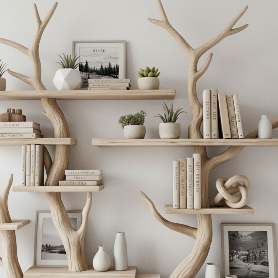 Nature-Inspired Tree Bookshelf – Wall Sculpture & Storage