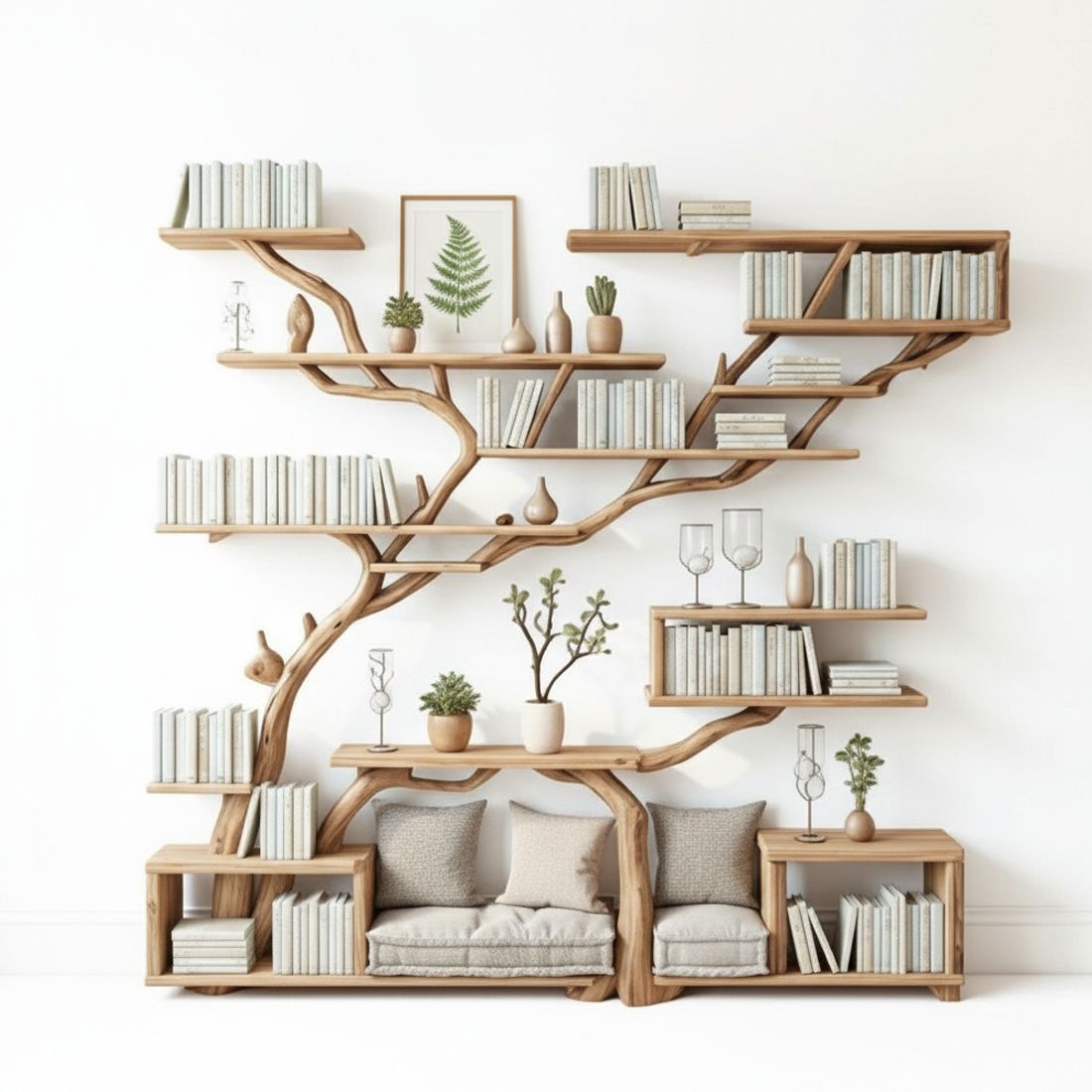 Handmade Wooden Wall Shelf with Branch Design – Bring Nature Indoors