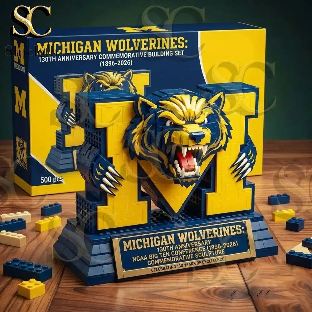 Michigan Wolverines 130th Anniversary Building Brick Set