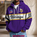 Minnesota Vikings Waffle Half Zip Hoodie