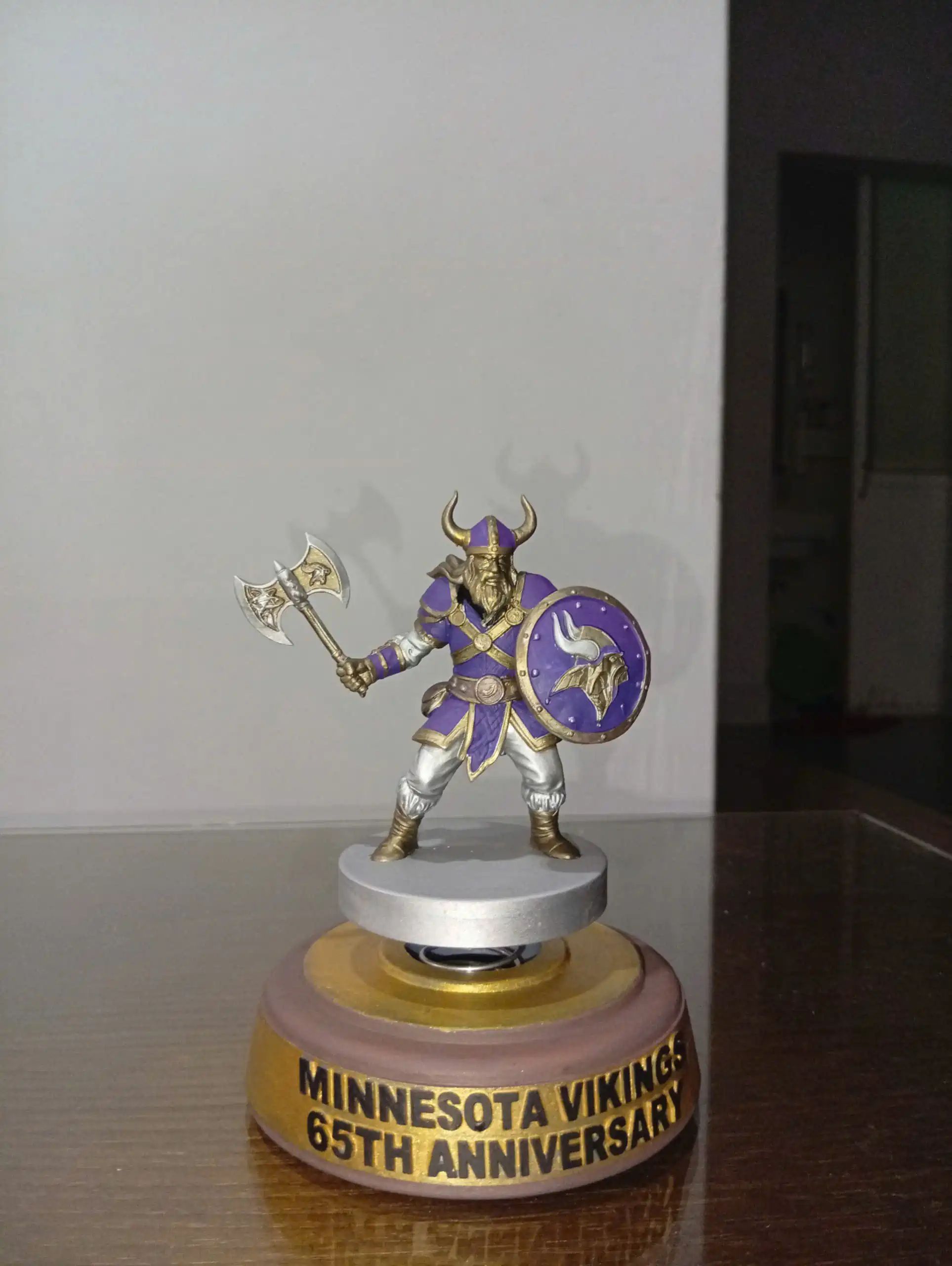 Minnesota Vikings 65th Anniversary Decor Car Dashboard Bobblehead