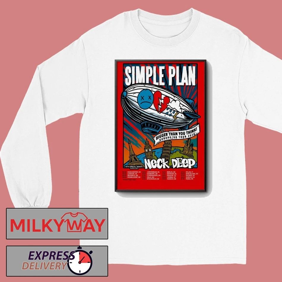 Simple Plan With Neck Deep 2026 Bigger Than You Think Tour Poster shirt