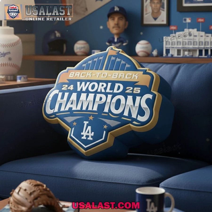 Los Angeles Dodgers 2025 World Series Champions Plush Pillow