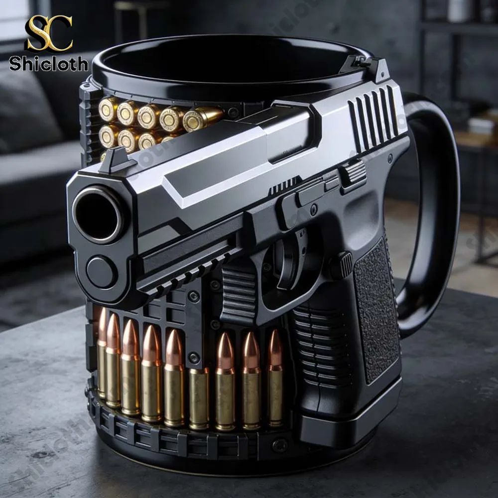 Personalized Pistol Bullet-Themed Mug
