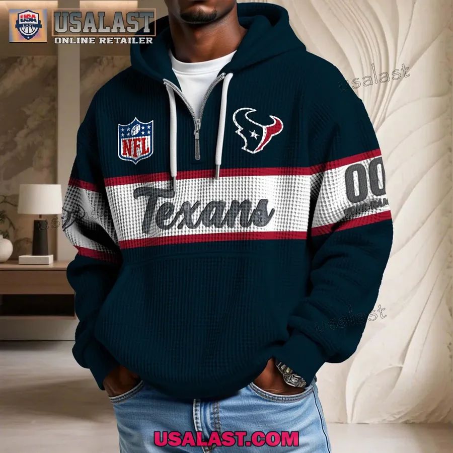 Houston Texans Waffle Half Zip Hoodie