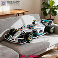 Personalized Silver F1 Racing Car Plush Pillow
