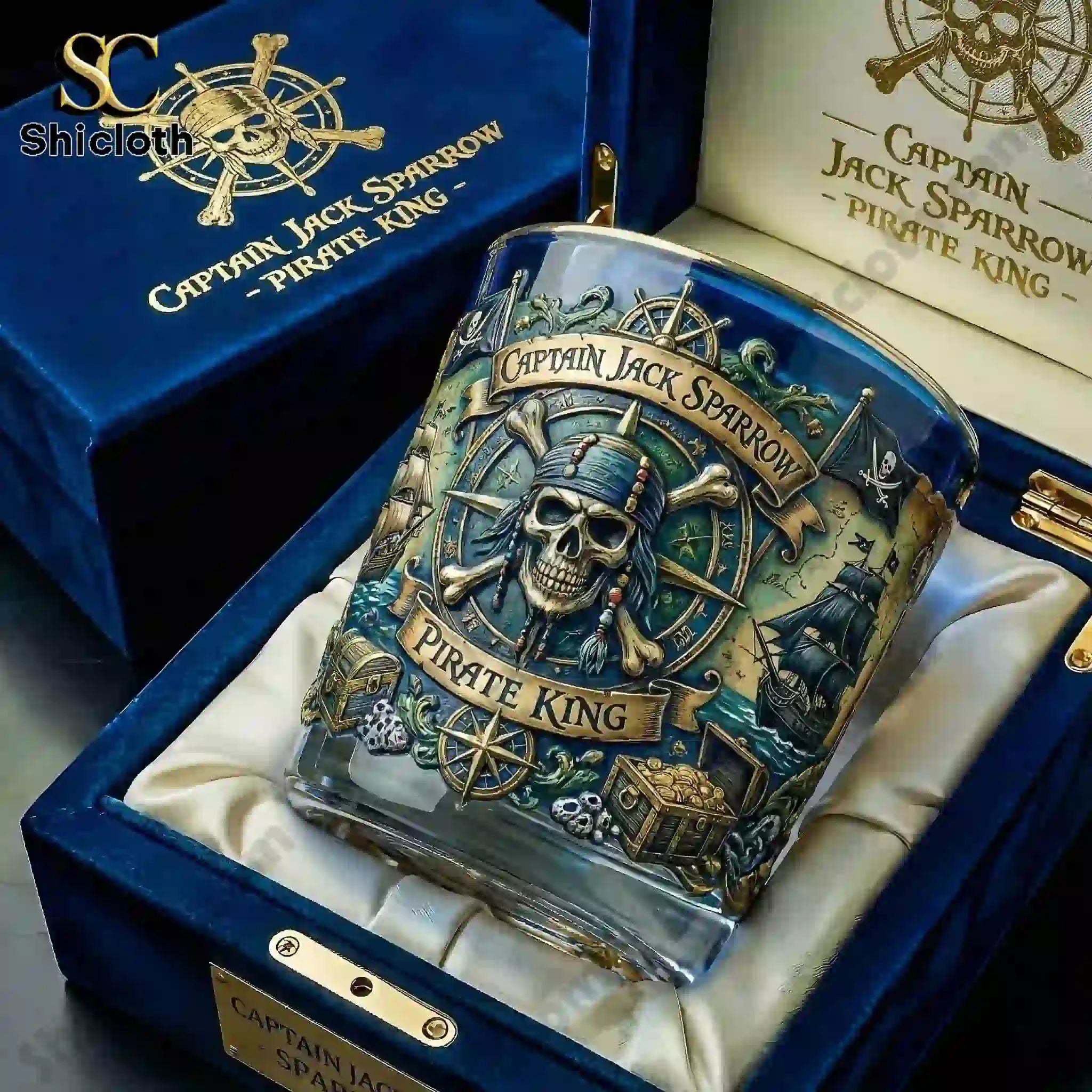 Captain Jack Sparrow Pirate King Whiskey Glass