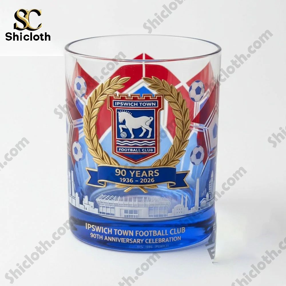 The Ipswich Town 90Th Anniversary Whiskey Glass