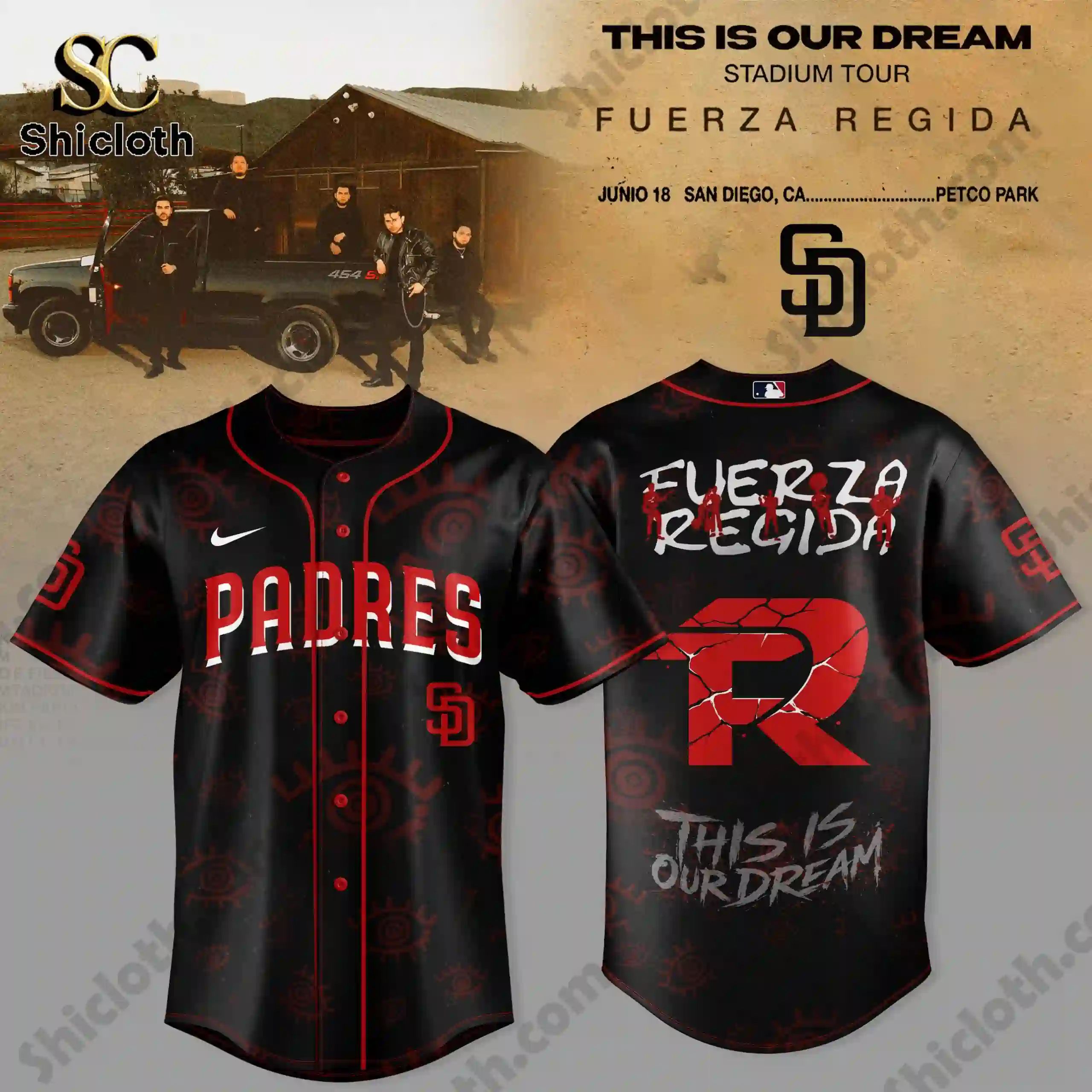 San Diego Padres x Fuerza Regida This Is Our Dream Stadium Tour 2026 Jersey
