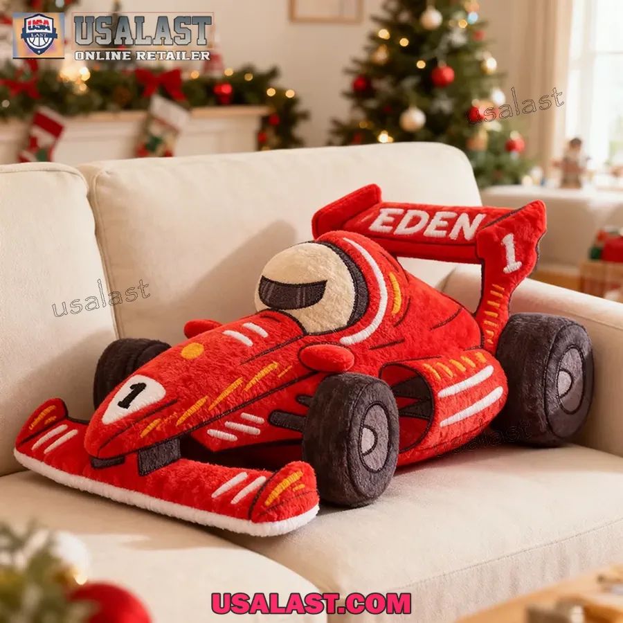 Personalized Formula One Racing Car Plush Pillow